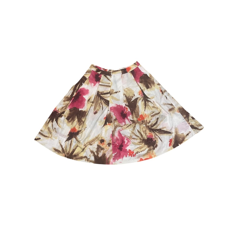 Talbots Floral Print Pleated Skirt A-Line‎ Knee Length Party Skirt 2P